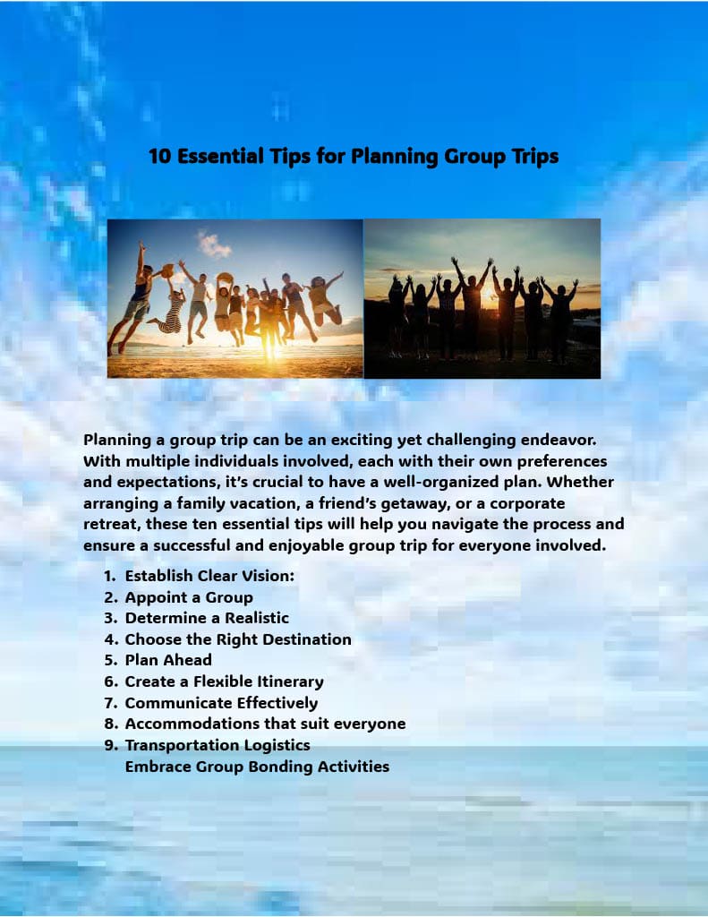 10 Essential Tips for Planning Group Trips